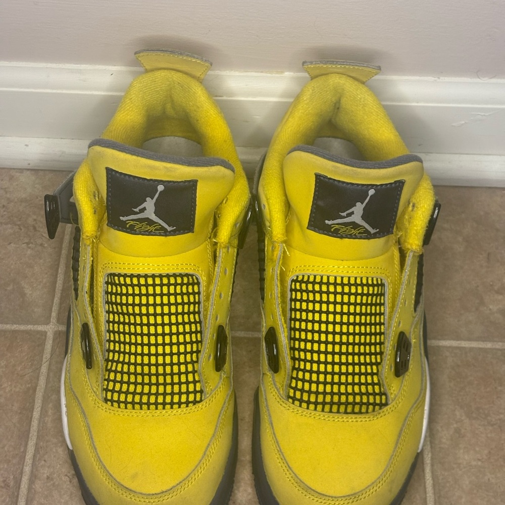 Jordan Yellow and Black Sneakers with Perforated Design
